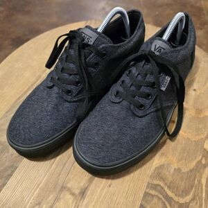 VANS Atwood Varsity Textile Black Sneakers Size 10